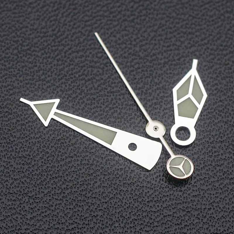 Nh35 Silver Hands 8.5mm*12.5mm*13mm Green Luminous Watch Pointer Fit NH36 NH35 4R35 4R36 7S Movement Seiko Watch Replace Parts