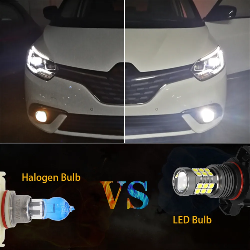 LED Car Light Front Bulb Fog Lamp 2X 2504 PSX24W 12276 For Peugeot 2008 2013 2014 2015 Accessories led bulb led fog light led light fog and headlight bulbs