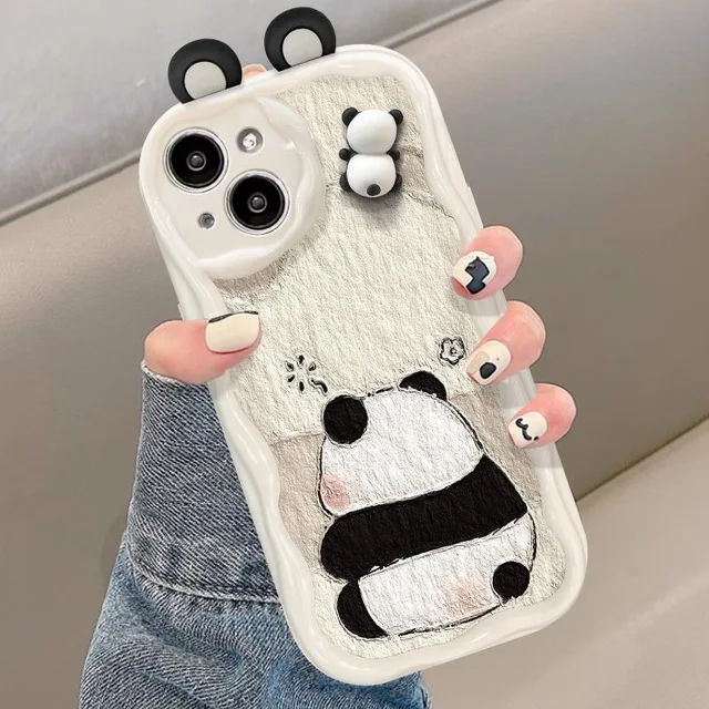 Funny Panda Toy Cartoon Ear Wave iPhone Case