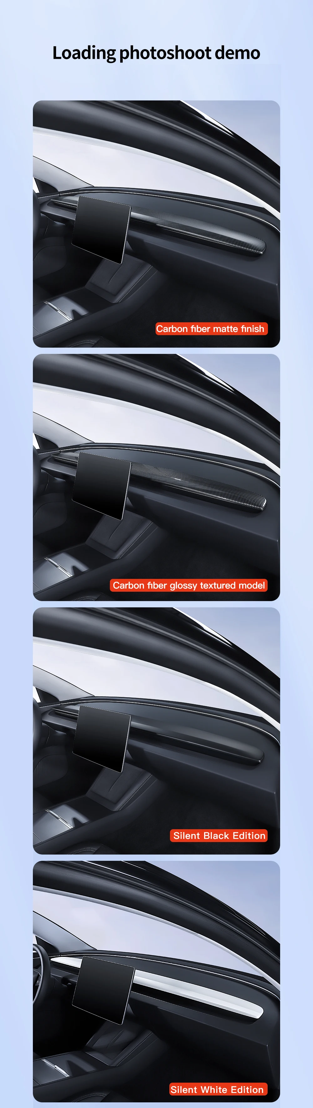 For Tesla Model 3 Highland Model Y Juniper 2025 ABS Dashboard Trim Strip Center
