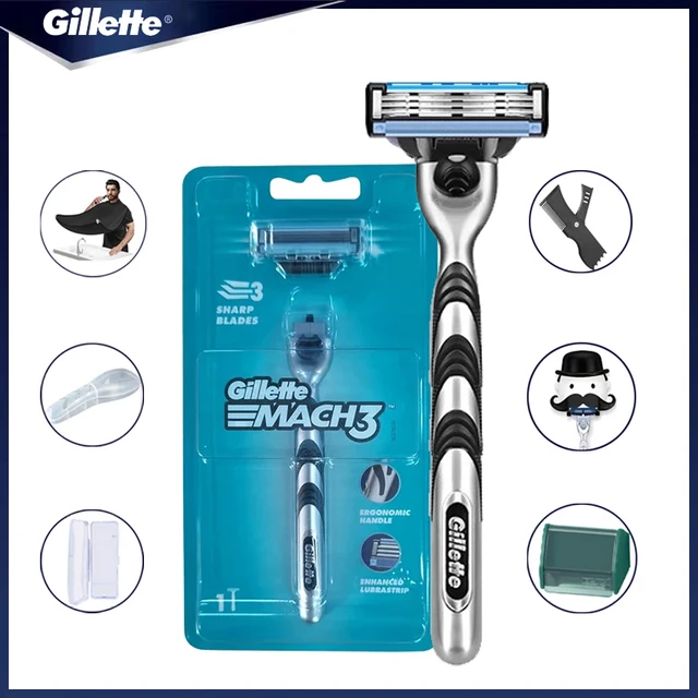 Gillette Mach 3 Razor For Men 3 Layers Blades Face Hair Removal Shaver  Men's Razor Shaver 1 Razor Handle And 1 Blade Refill Set - AliExpress