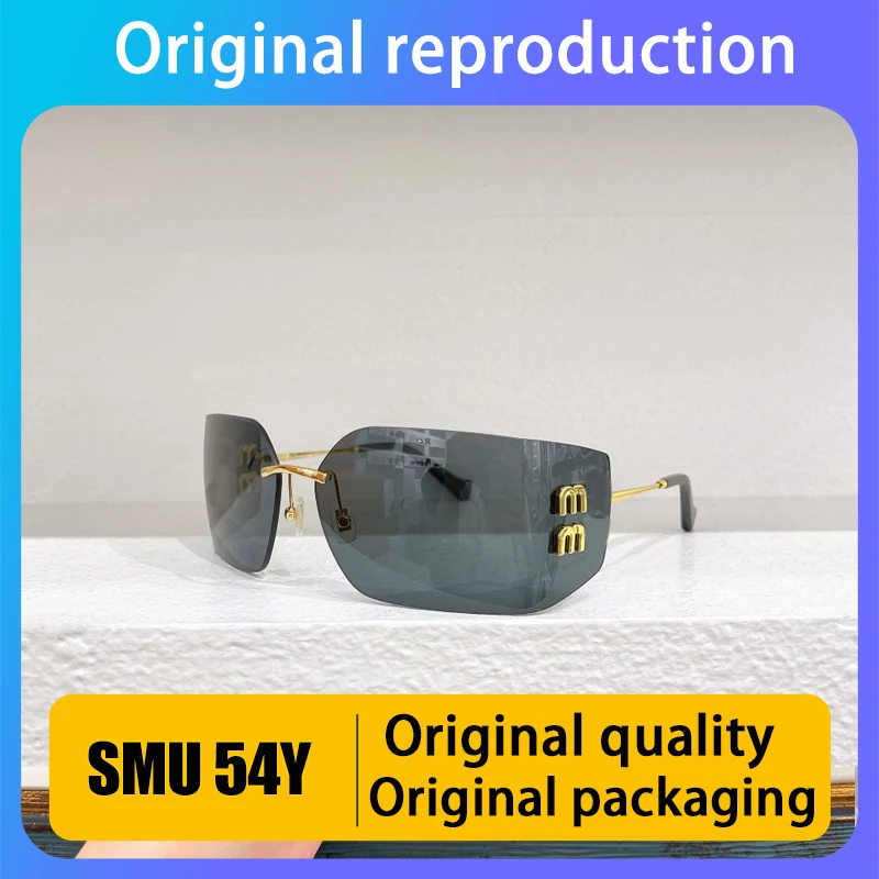 

Original High Definition Sunglasses Fashion Luxury Miu Women's Retro Borderless Curved Lens Brand Sunglasses Mu54y