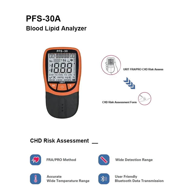 Blood Lipid Analyzer 5 en 1 TC/HDL/TG/LDL Automatic Cholesterol Monitoring blood lipid analyzer
