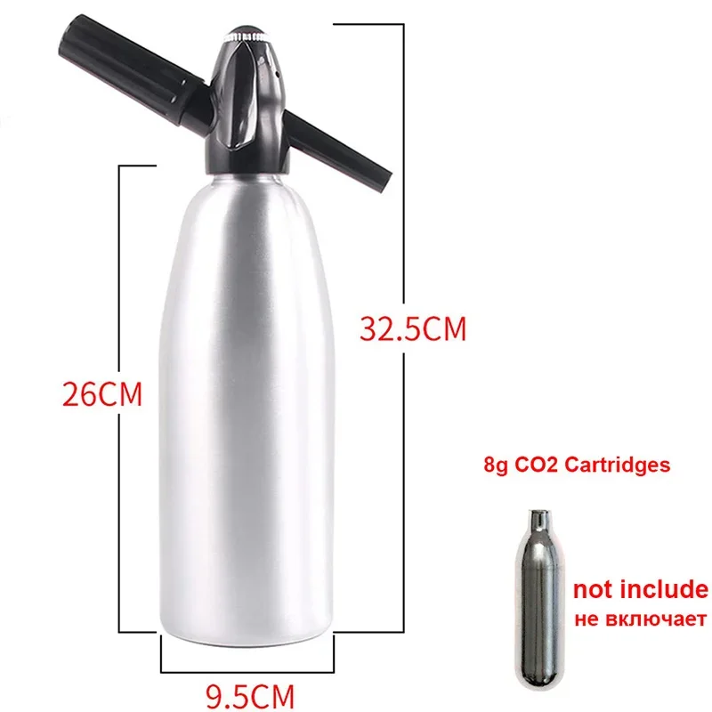 Description Picture 5 of itemSoda Water Siphon  Ultimate  Aluminum  Soda Maker  1 Liter - Make Soda Infusions  - Uses Standard C