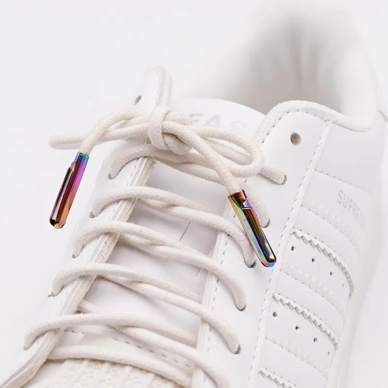 Weiou Lace Four Holes Style Lacet Head 22.4*4MM Plating Open Mouth Rope Colored Ends Electroplating Gradient Metal Shoelace Tips