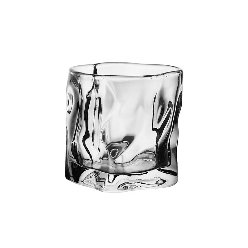 Edo Cut Bar Whiskey Glass Crumple Paper Bar Rock Cup Wine Cocktail Glasses Transparent Glass Wine