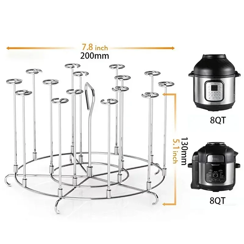 Air Fryer Rack, Vertical Grill, Multi Needle Stainless Steel Grill, Barbecue Kitchen Air Fryer Accessories