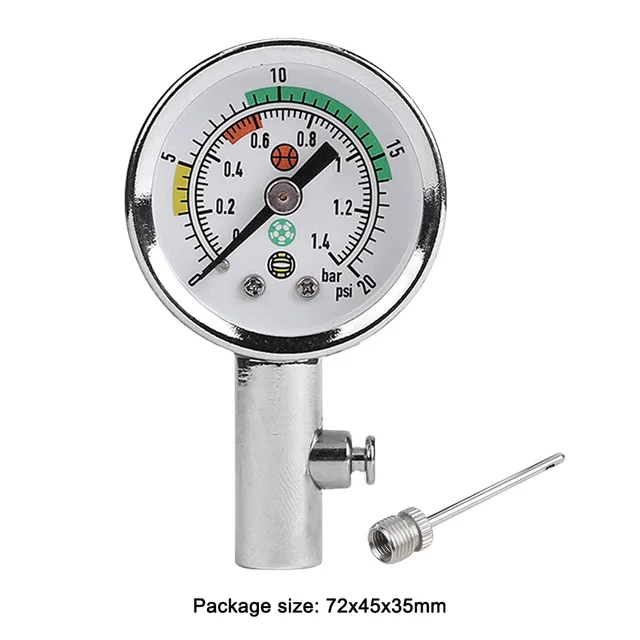 Soccer Ball Pressure Gauge Air Watch Or 3PCS Needle Football Volleyball Barometers Portable Air Release Valve Inflatable Tools 6