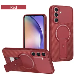 Universal Smartphone Protective Case with Magnetic Mount Feature for Galaxy A37 (Red  pdtqcxzj)
