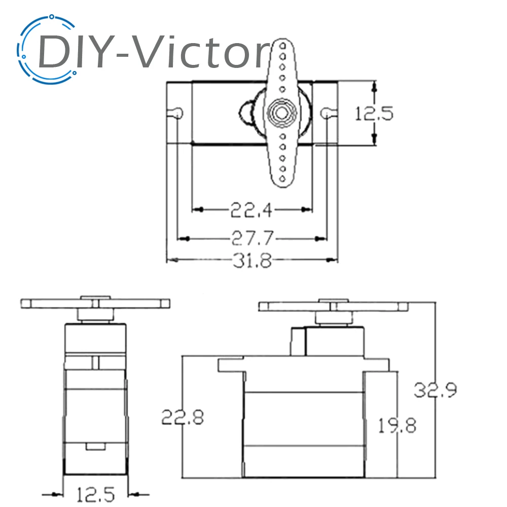 SG90 MG90S Servo Halbmetall für Modellhubschrauber Boot für Arduino Spielzeugflugzeug Flugzeugmodelle mit festen Flügeln 90 180 360 – Detail 15
