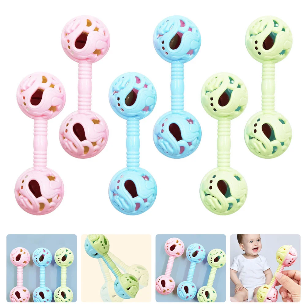 

6 шт., детские пластиковые погремушки-гантели