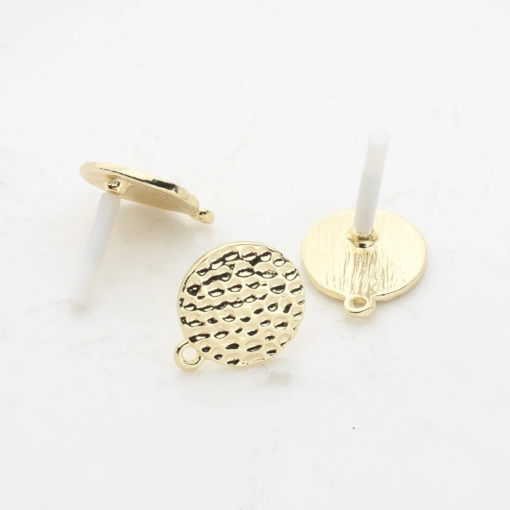 10 teile/los Zink-legierung Stud Ohrringe Runde Metall Runde Welligkeit Ohrringe Stecker Für DIY Ohrringe Schmuck Machen Zubehör – Detail 1