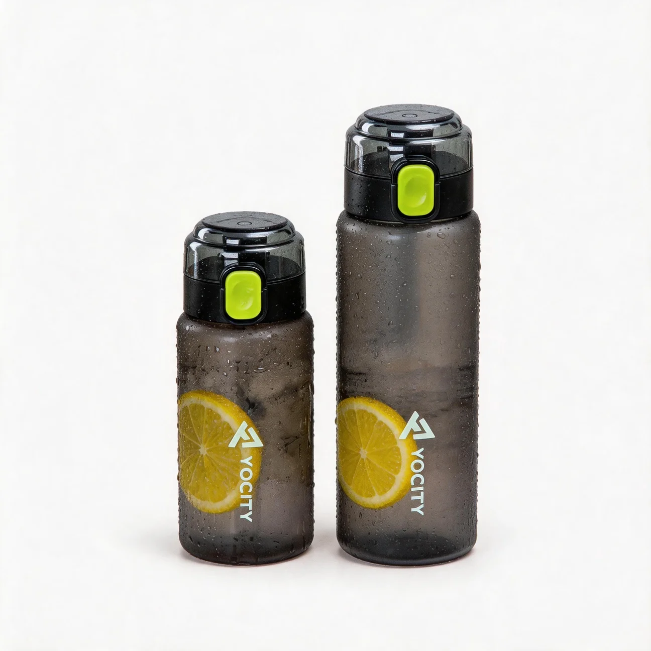 Portable Leak-Proof Tritan Sports Water Bottle with Time Marker for Fitness and Outdoor Activities