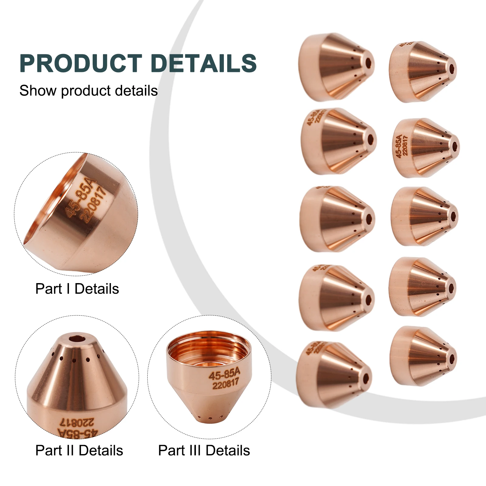 

High Quality Plasma Cutter Shield Cutters 10Pcs/set 220817 Plasma Cutter Shield Metalworking For Shield 220817