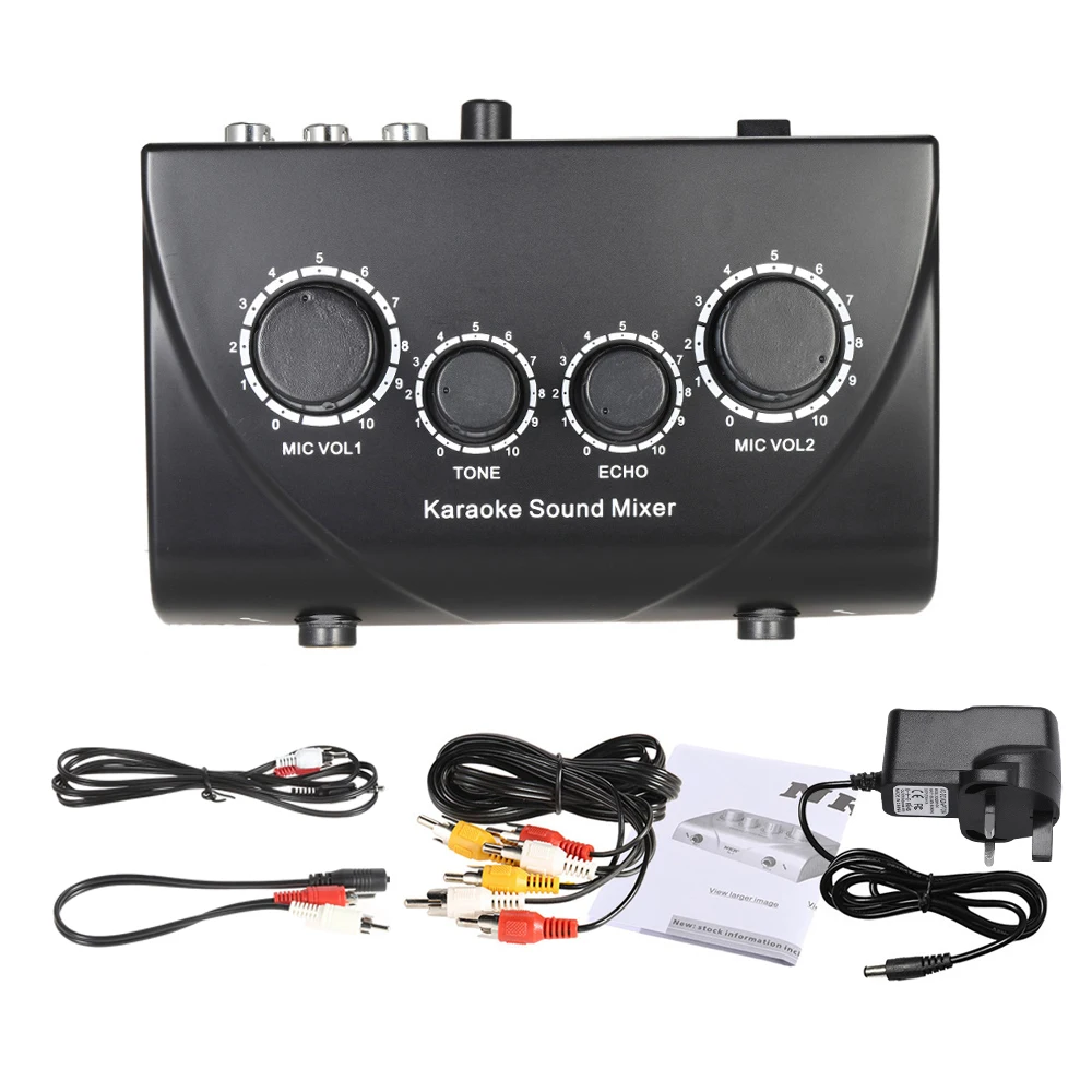 Tragbare Karaoke Sound Audio Stereo Echo Mixer Dual Mikrofon Eingänge Rca Kabel Power Adapter Für Tv Pc Smartphone Verstärker Sbf7Ff9F1A8A646869D0853Ff3E355Ddbc
