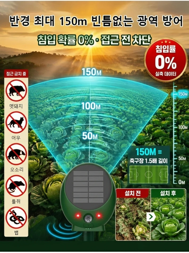 태양열 초음파 해충 퇴치기 야외 쥐 두더지 퇴치 방수 진동 장치 정원 마당 잔디밭 농장 설치류 방제