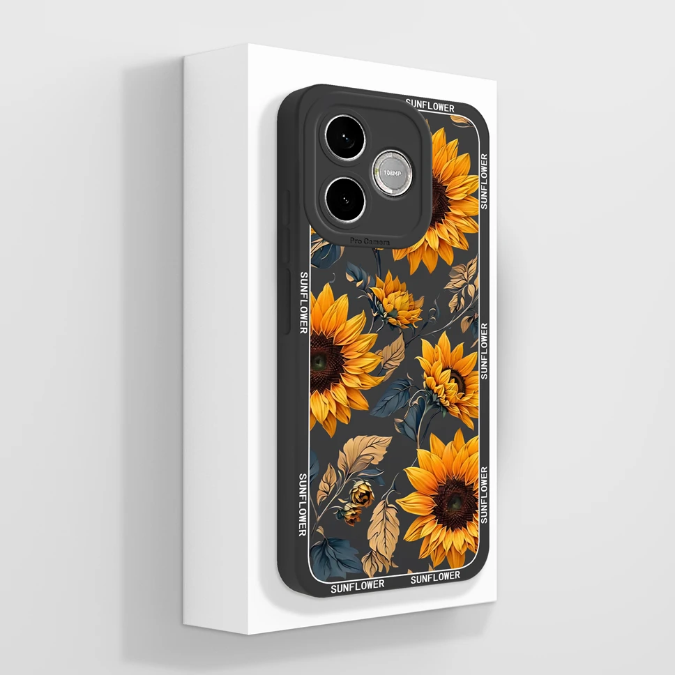 Pretty Flower Shockproof Silicone Phone Case with Camera Protection