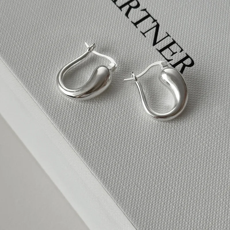 

PANJBJ 925 Sterling Silver Water Drop Earring for Women Girl Minimalism Korea Versatile Jewelry Party Gift Dropshipping