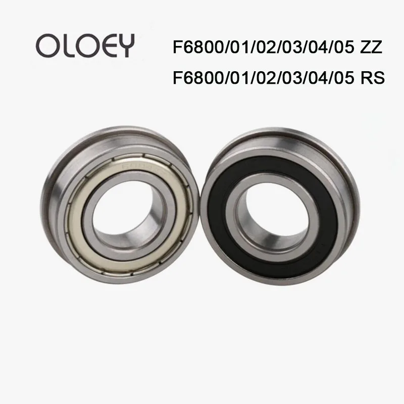 

2 шт. F6800ZZ F6802 F6803 F6804 F6805 ZZ 2RS фланцевый шарикоподшипник с тонкими стенками и глубоким желобом, шарикоподшипник, биметаллическая крышка