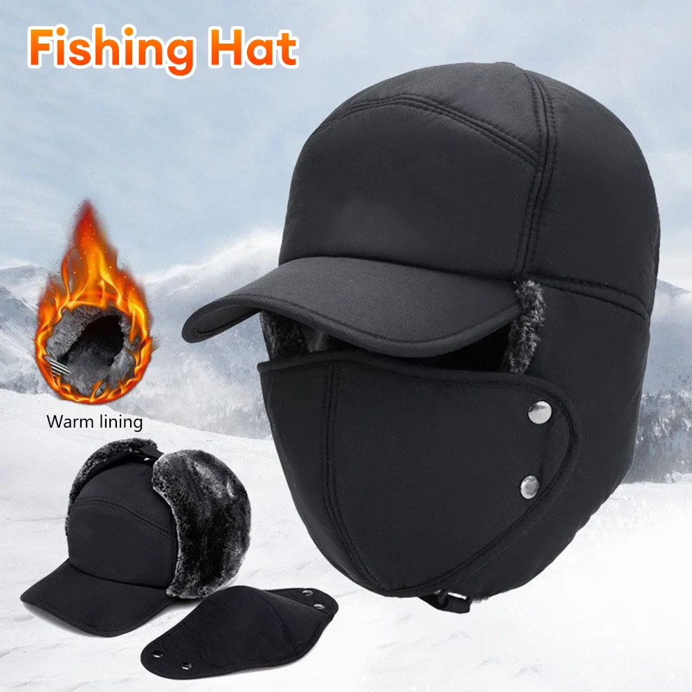 

Winter Cycling Warm Hat Skiing Windproof Snow Proof Men and Women Thickened Mask Hunting Mountaineering Fisherman Fishing Hat