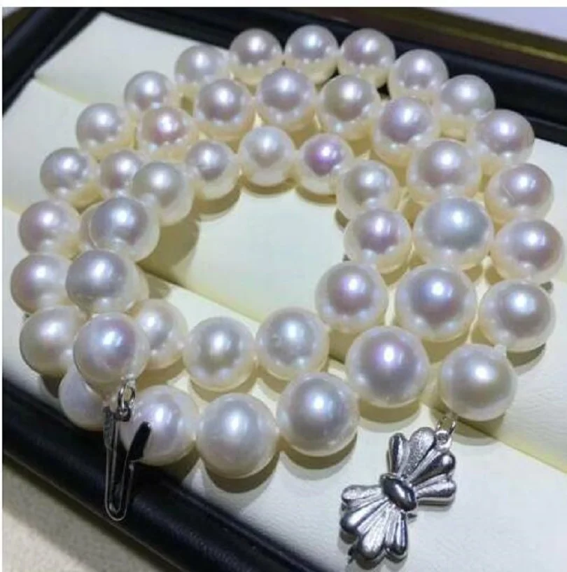 

Authentic AAAA 11-10mm White South China Sea Round Pearl Necklace 20 inches