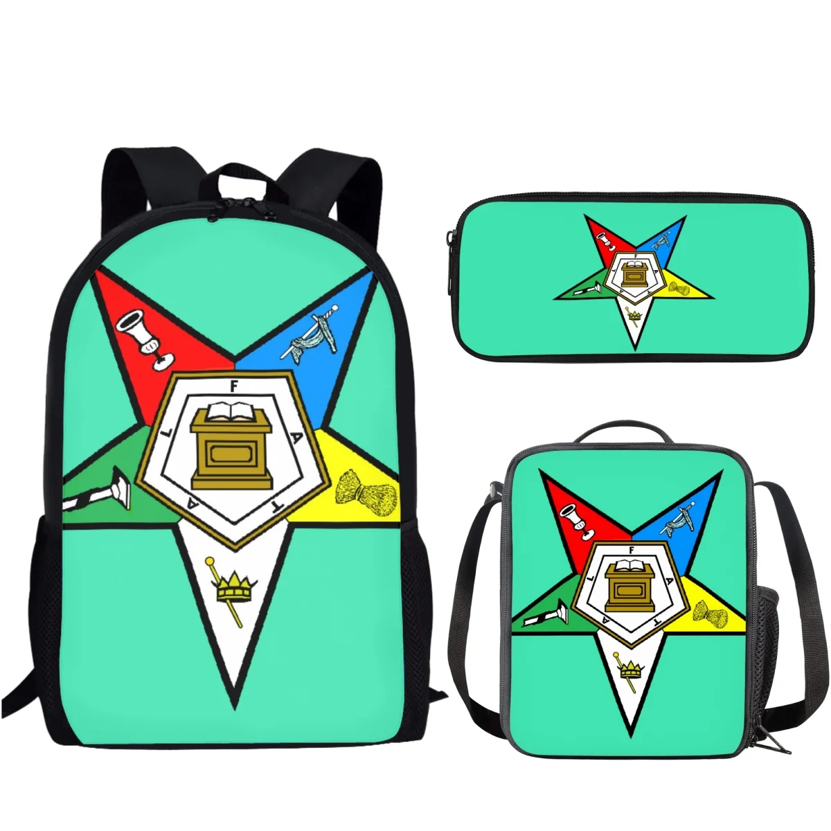 

OES Style Order Of The Eastern Schoolbag Large Capacity Teenagers Student School Bags Casual Backpacks with Lunch Box for Women