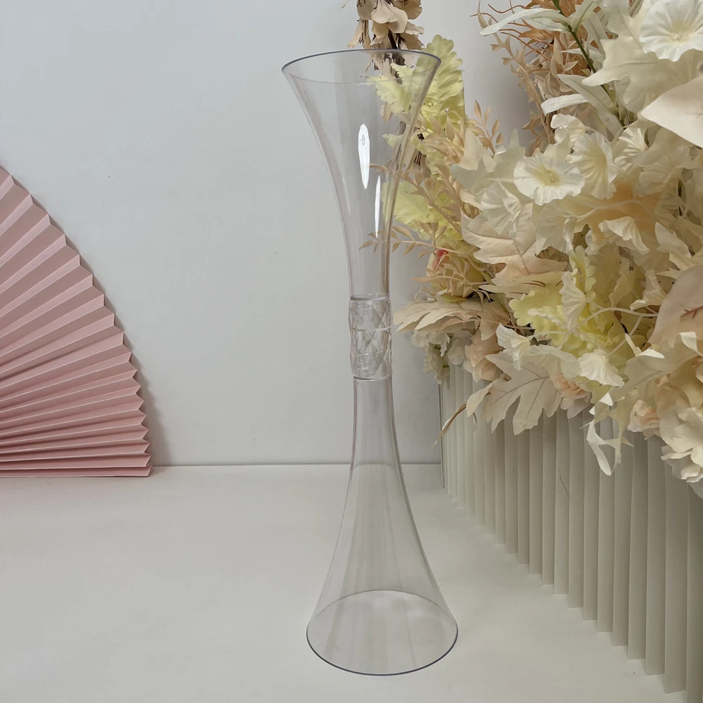 

10 PCS Acrylic Vase Trumpet Shape Wedding Table Centerpiece Event Party Delicate Flower Road Lead For Home Decoration