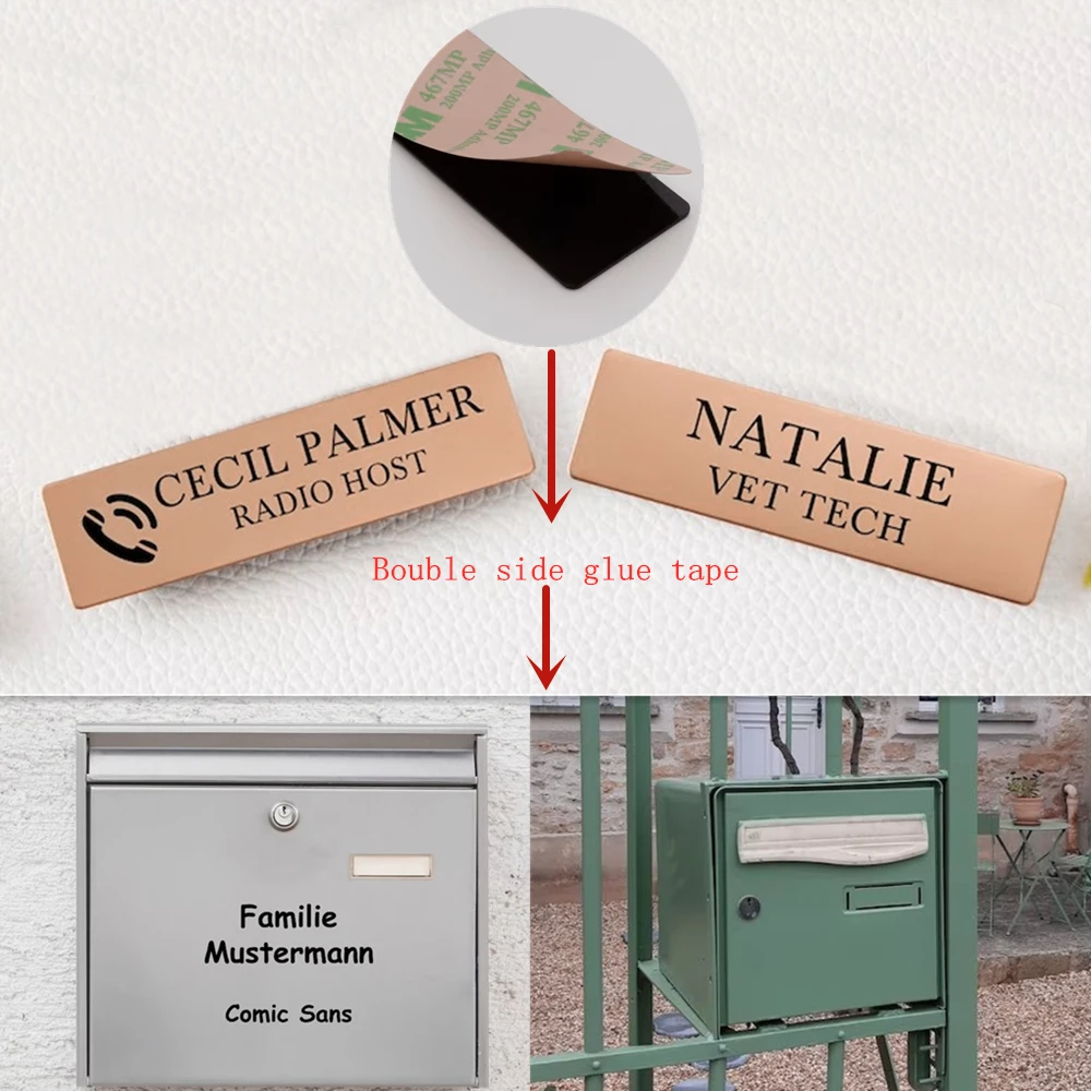 Engraved Plastic Adhesive Sign for Personalized Mailbox Standard