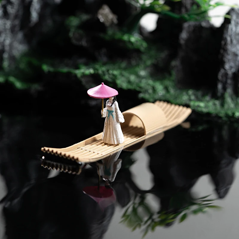 Mini 3D Floating Boat Bamboo Raft Fish Tank Bonsai Art Crafts Micro Landscape Ornaments Creative Aquarium Decor Accessories Sbf807a73d6d84479a7bb4a7afbdcbd0eH