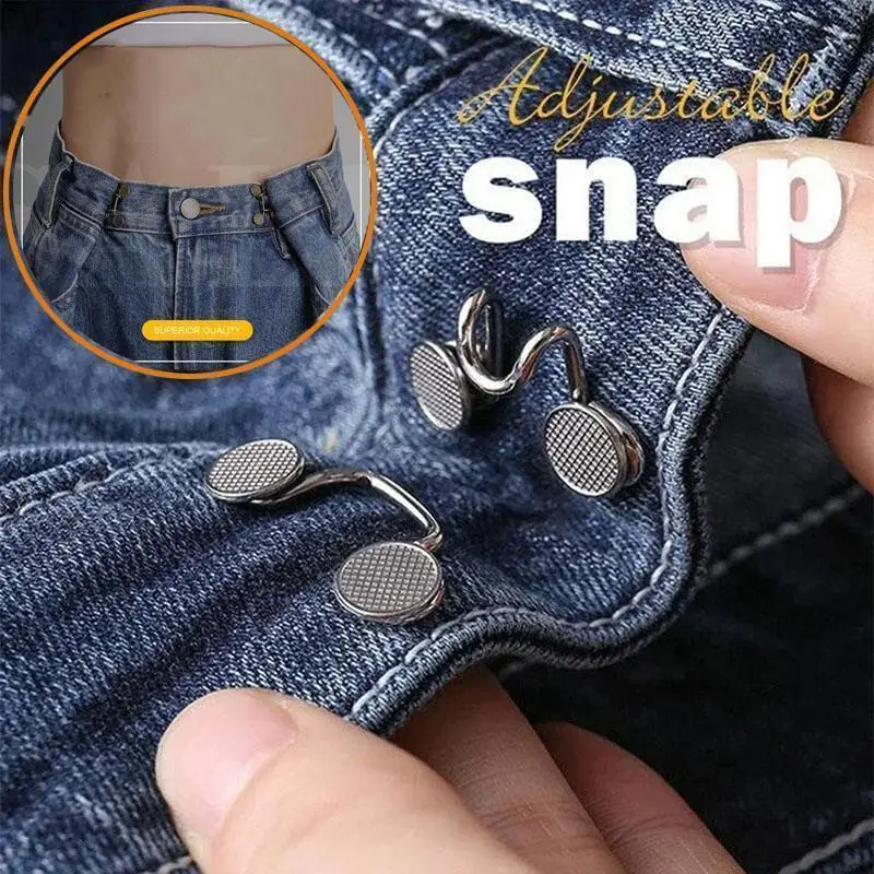 Detachable Retro Metal Buttons Snap Fastener Pants Pin Retractable Button  Sewing-Free Buckles for Jeans Perfect Fit Reduce Waist