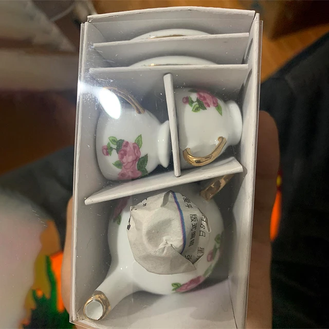 1:12 Scale Miniature Porcelain Tea Cup Model Set Tableware Kitchen  Dollhouse Teapot Accessories DIY Toys - AliExpress