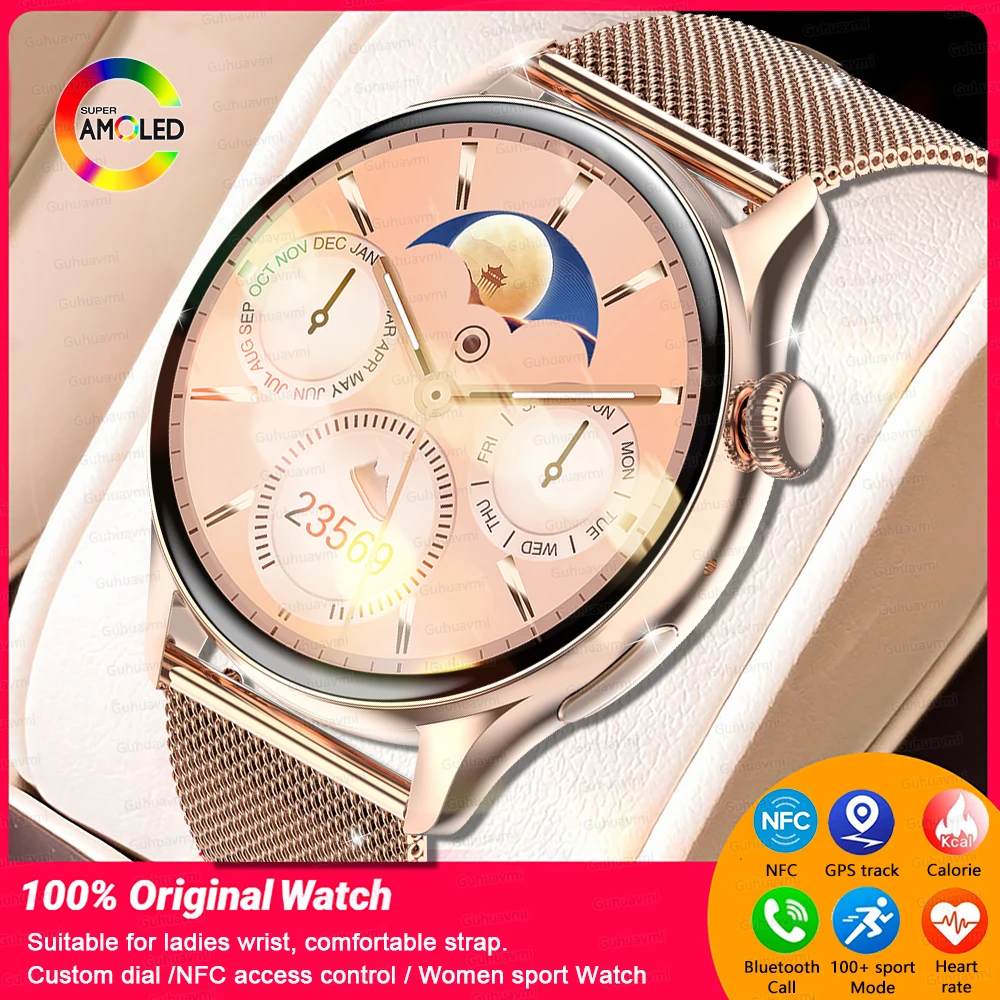 2025 New NFC Smart Watch Women AMOLED HD Screen IP68Waterproof Blood oxygen BT Call Smartwatch For Women fashion Watch 4 Mini