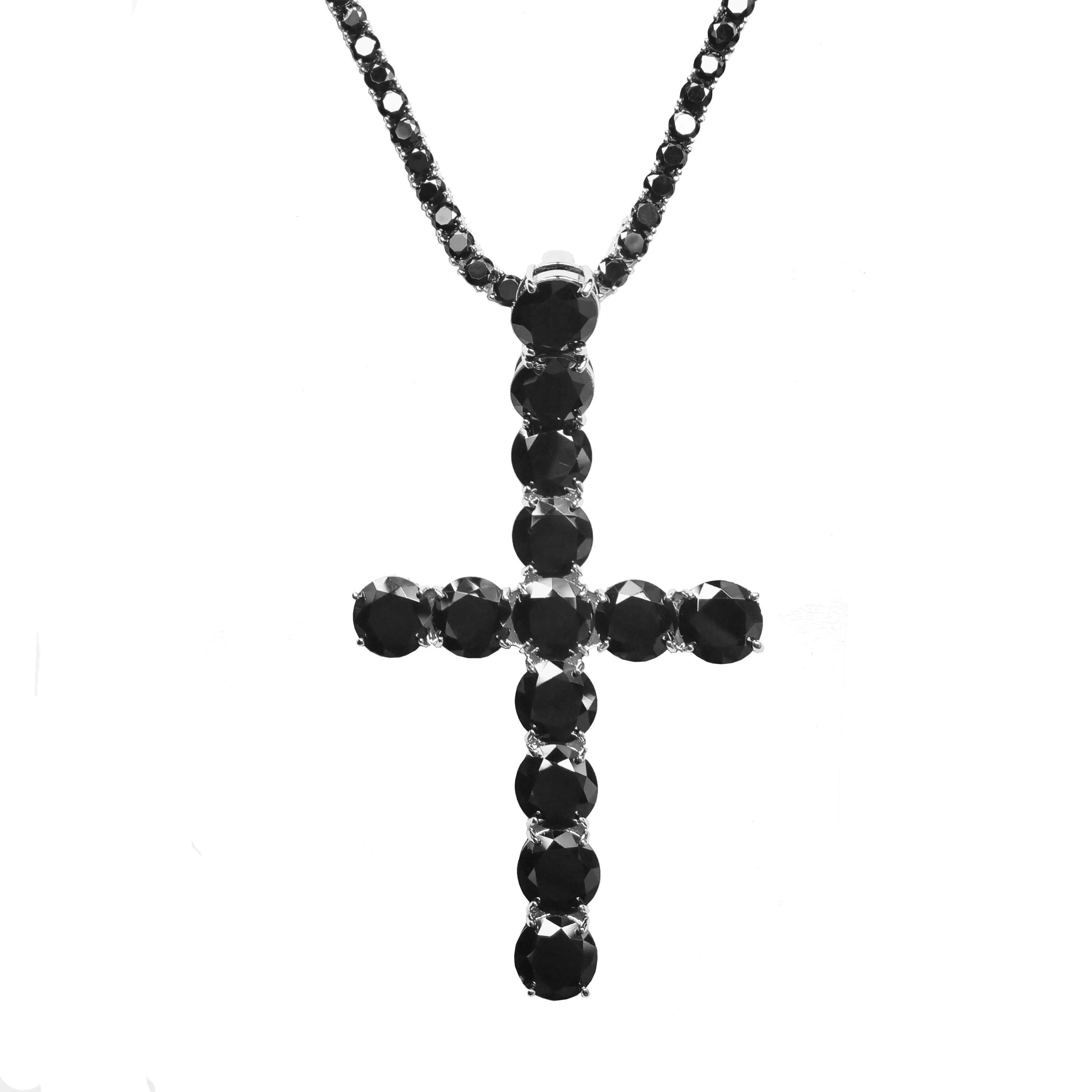

Bling Iced Out CZ Stone Cross Pendant Necklaces 3 Colors Hip Hop Jewelry For Men Women Gifts