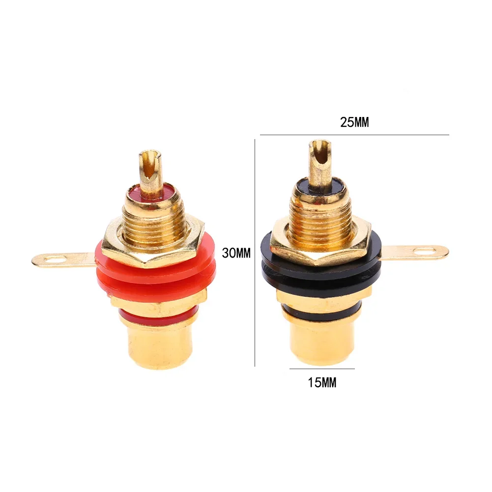 2-16pcs Chassis Panel Mount Adapter Zinc Alloy Gold Plating Female RCA Jack Connector Accessories RCA Female Plug Audio Socket