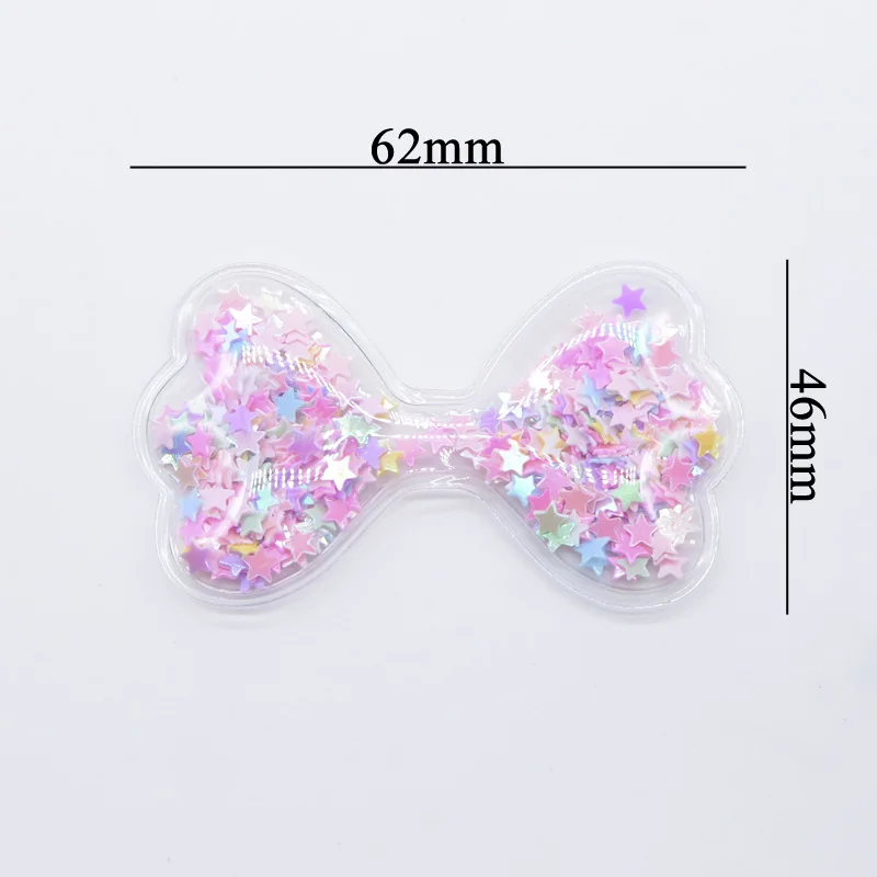 12Pcs 62*36mm 나비 넥타이 DIY 공예 모자 패치에 대 한 투명 플라스틱 작성 스팽글 Appliques 모자를 쓰고 있죠 헤어 클립 장식