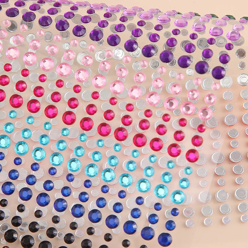 DIY Kids Tattoo Sticker Eye Makeup Eye Teardrop Diamond Stickers Colourful Acrylic Eyebrow Multicolour Face Stickers Cute Holiday Art Girls Wom