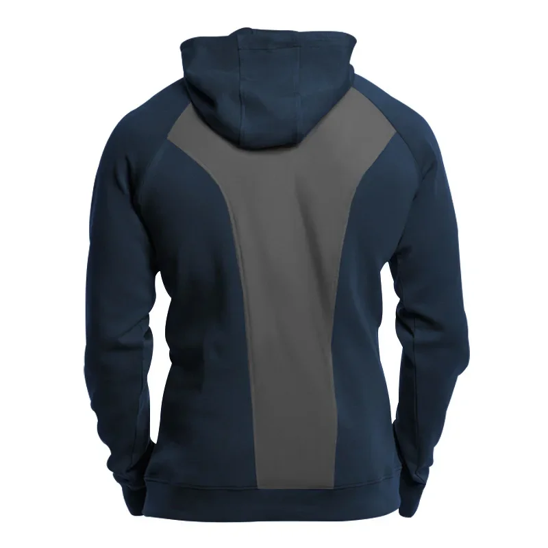 2024 Mens Half-Zip Sweatshirts Autumn Male Stand Collar Loose Solid Color Hooded Velvet Hoodie for Men Casual Army Green Hoodies 6
