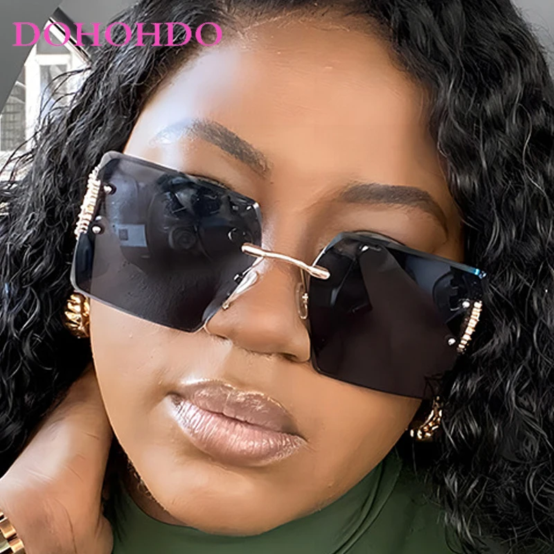 Oversized Square Sunglasses Metal Frame UV400 Protection Y2K Retro Chic Oversized Thick Frame Square Sunglasses Retro Men main image 3
