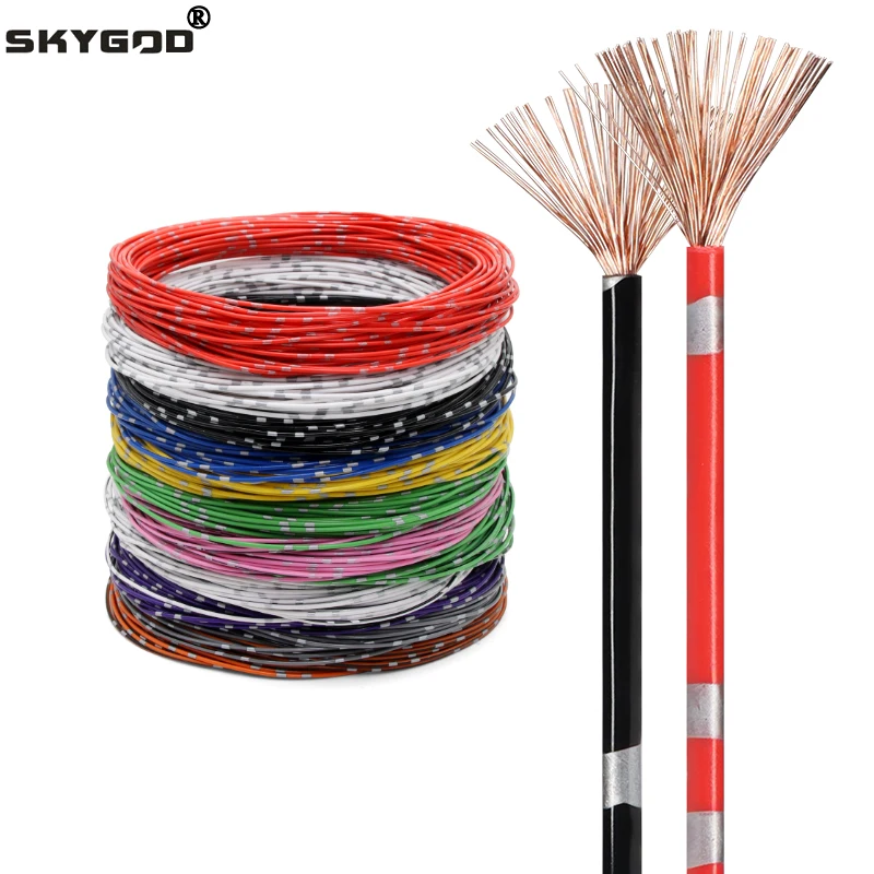 2~50m AVSS Car Wire PVC Insulation OFC Pure Copper 0.3 0.5 0.85 1.25 2.0 2.5mm²  DIY Power Cord Line Speaker Audio Cable