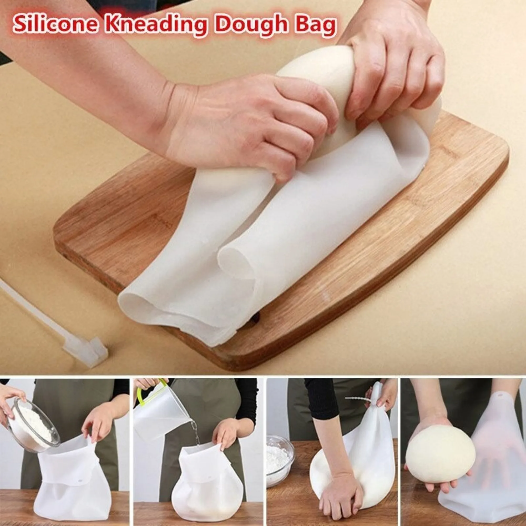 JJYY Silicone Kneading Dough Bag Flour Mixer Bag Baking Bags Versatile Dough Mixer for Bread Pastry Pizza Kitchen Tools dough kneading bag