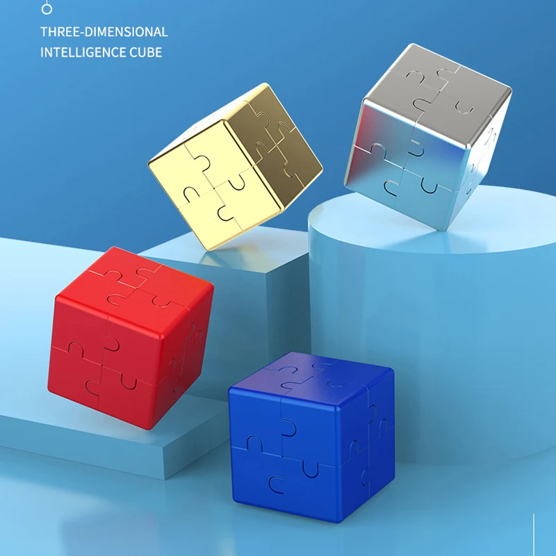 

3D Intelligence Cube Building Blocks Educational Toys Student Puzzle Aluminum Alloy Metal Infinite Fidget Anti Stress Relief