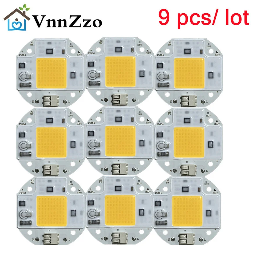 9pcs/ lot 100W 70W 50W COB LED Chip 220V 110V LED COB Chip Welding Free Diode for Spotlight Floodlight Smart IC No Need Driver achi ir6500 infrared bga rework station for motherboard chip pcb refurbished repair system solder welding 220v