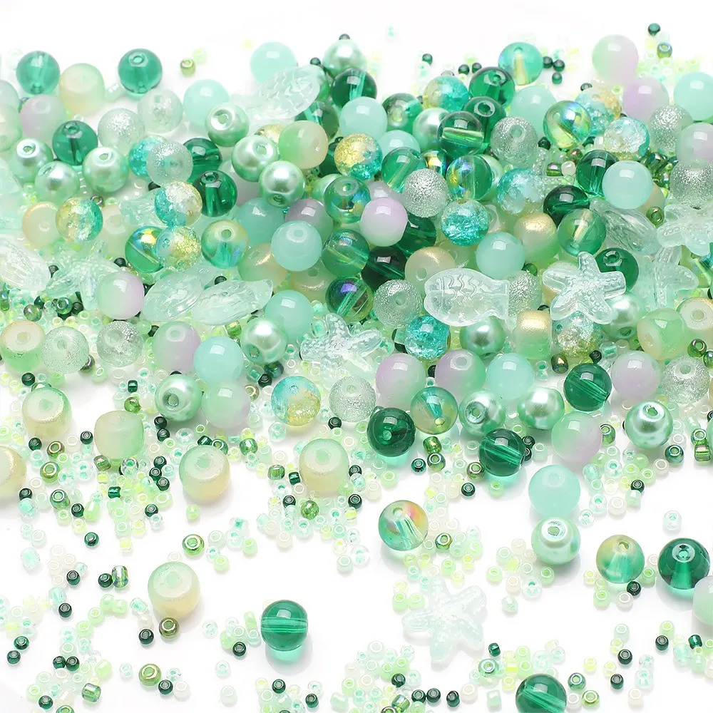 Neue 8mm runde Perlen 2/3/4mm Glas Rocailles Kit gemischte Farben Farbverlauf Farben Schmuck machen Set DIY Armband Zubehör – Detail 9