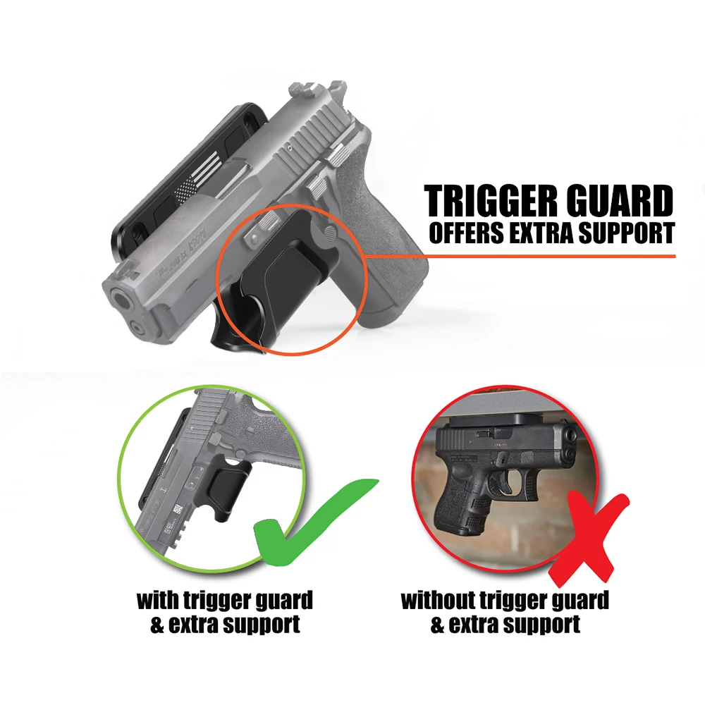 Hot Gun Magnet Mount Holster Magnetic Pistol Holder and Safety Protection Device For Glock G17 G19 G22 G23 G34 G43X 1911 M&P SIG