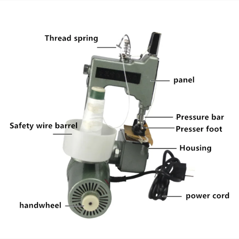 220V GK9-2 Portable Sewing Machine Portable Electric Packer Woven Bag Sealing Machine Manual Bag Sealing