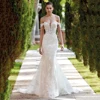 Sexy Lace Wedding Dresses Detachable Off Shoulder V Neck See Through Body Court Train Glitter Tulle  Mermaid Bridal Gowns 4