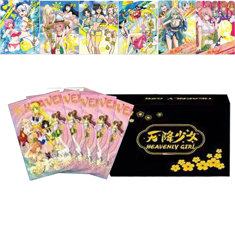 

Heavenly Girl Full Set Classic Anime Girl Collect Cards Sailor Moon Mouri Ran Kamado Nezuko PR SP Periphery Table Toys For Kids