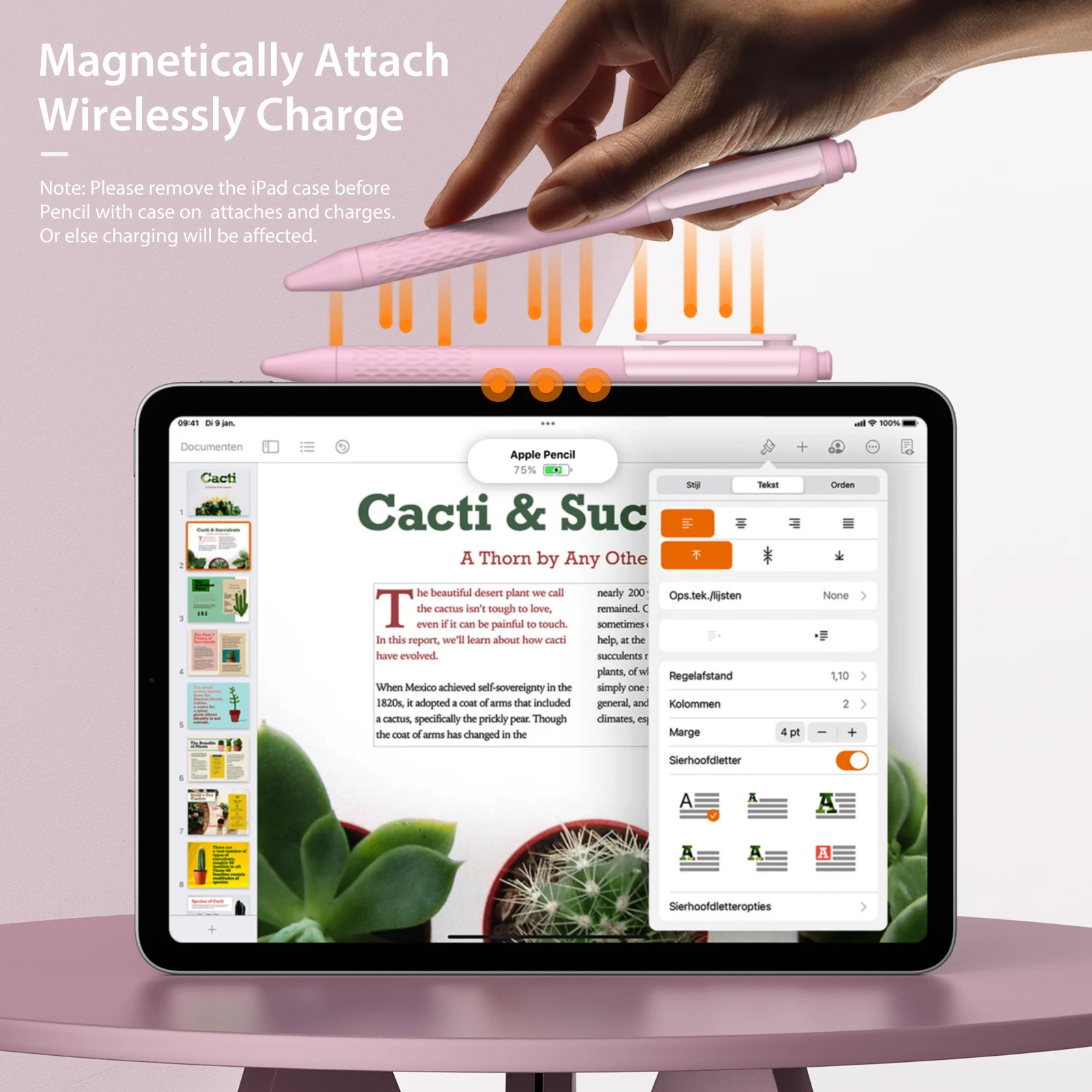 Moko Silicone Pencil Case para Apple Pencil 2n Capa Protetora Leve Carga sem Fio Anexar Magneticamente - Imagem 4