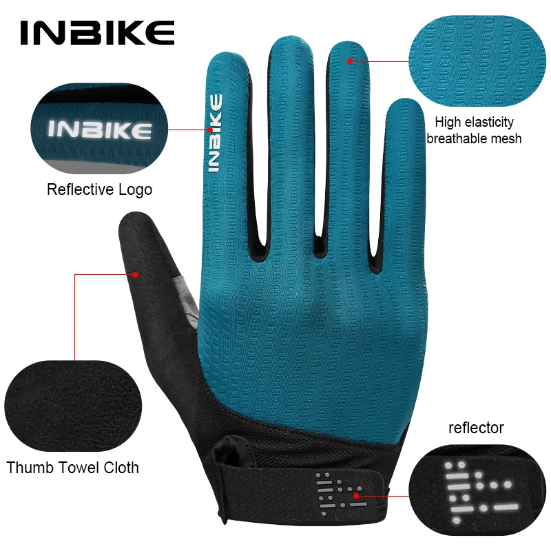INBIKE Full-finger Riding Off-road Motorcycle Gloves Durable Mountain Bike Gloves Riding Outdoor Accessories Road Cycling Gloves 5
