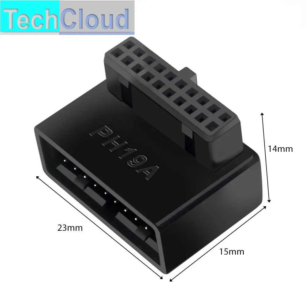 

USB 3.0 90 Degree Angled 19/20pin Male to Female Extension Adapter Converter for Motherboard Connector Socket PH19